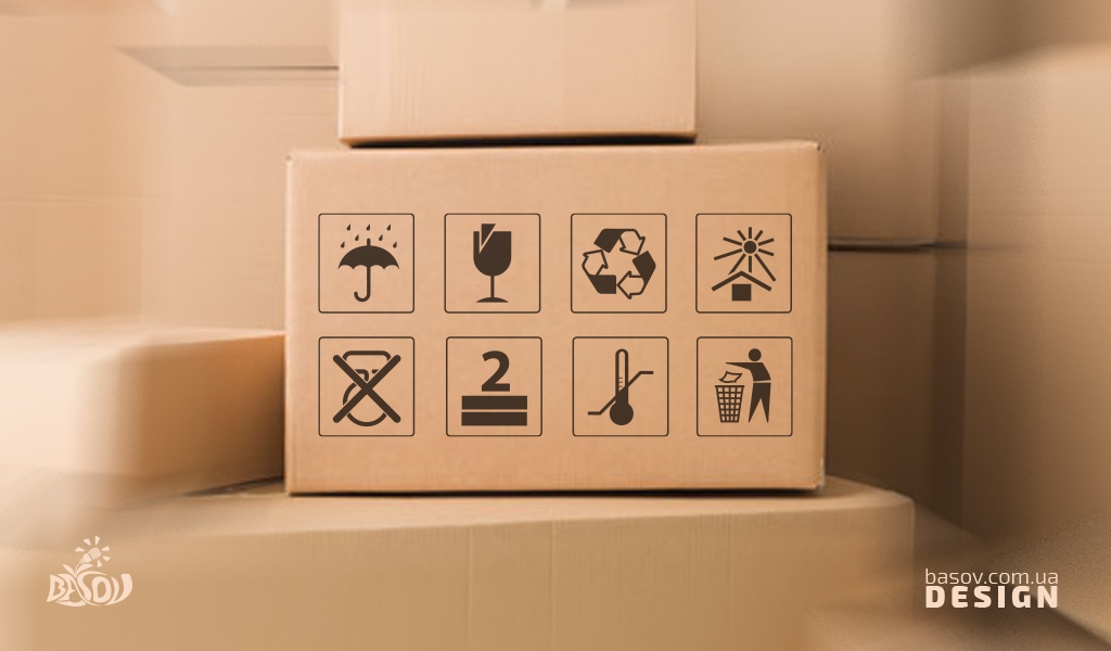 Маркування для картонних коробок у векторі